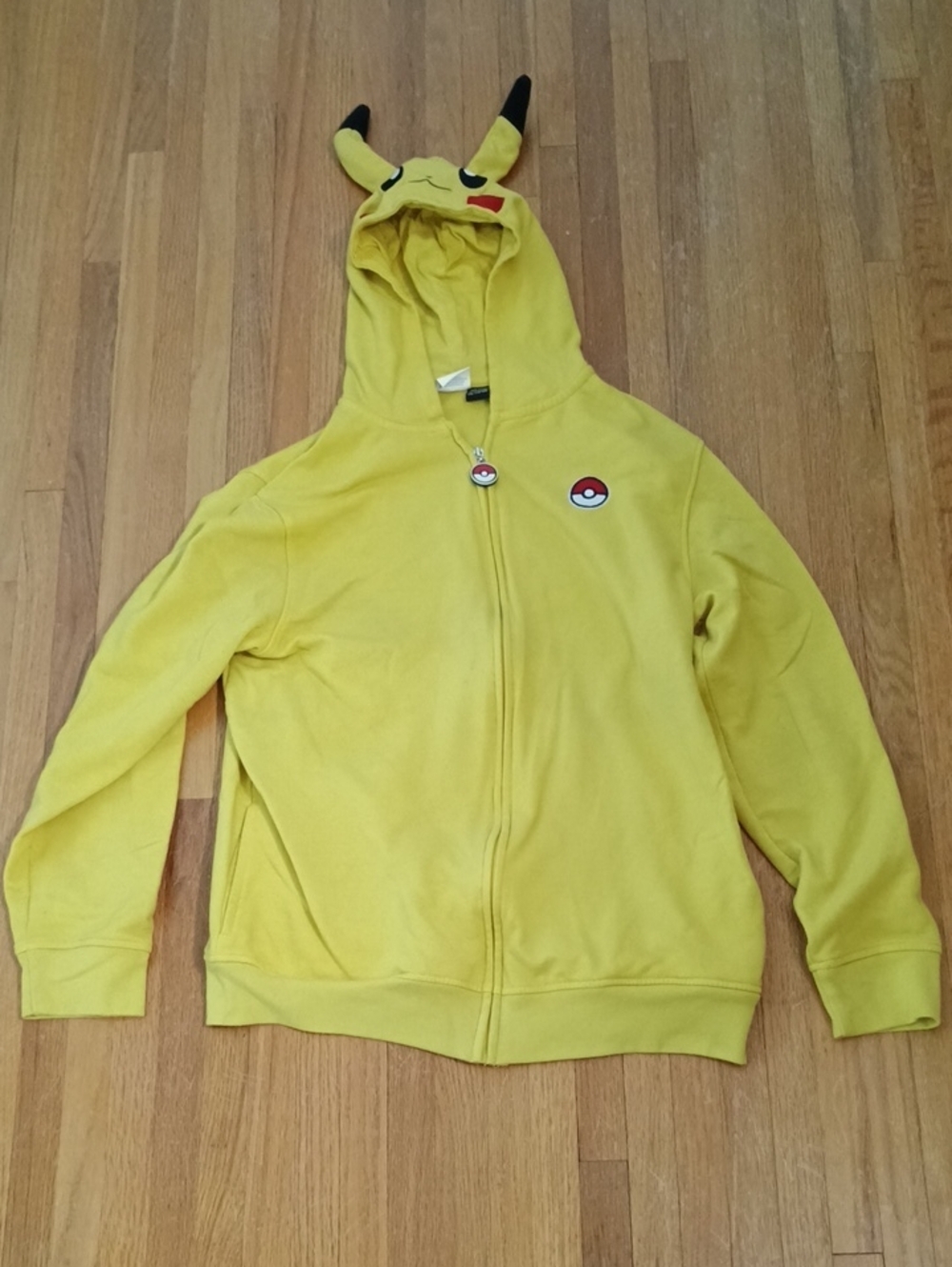 Pokemon Yellow Pikachu Hooded Zip-Up Jacket with Poké Ball Details